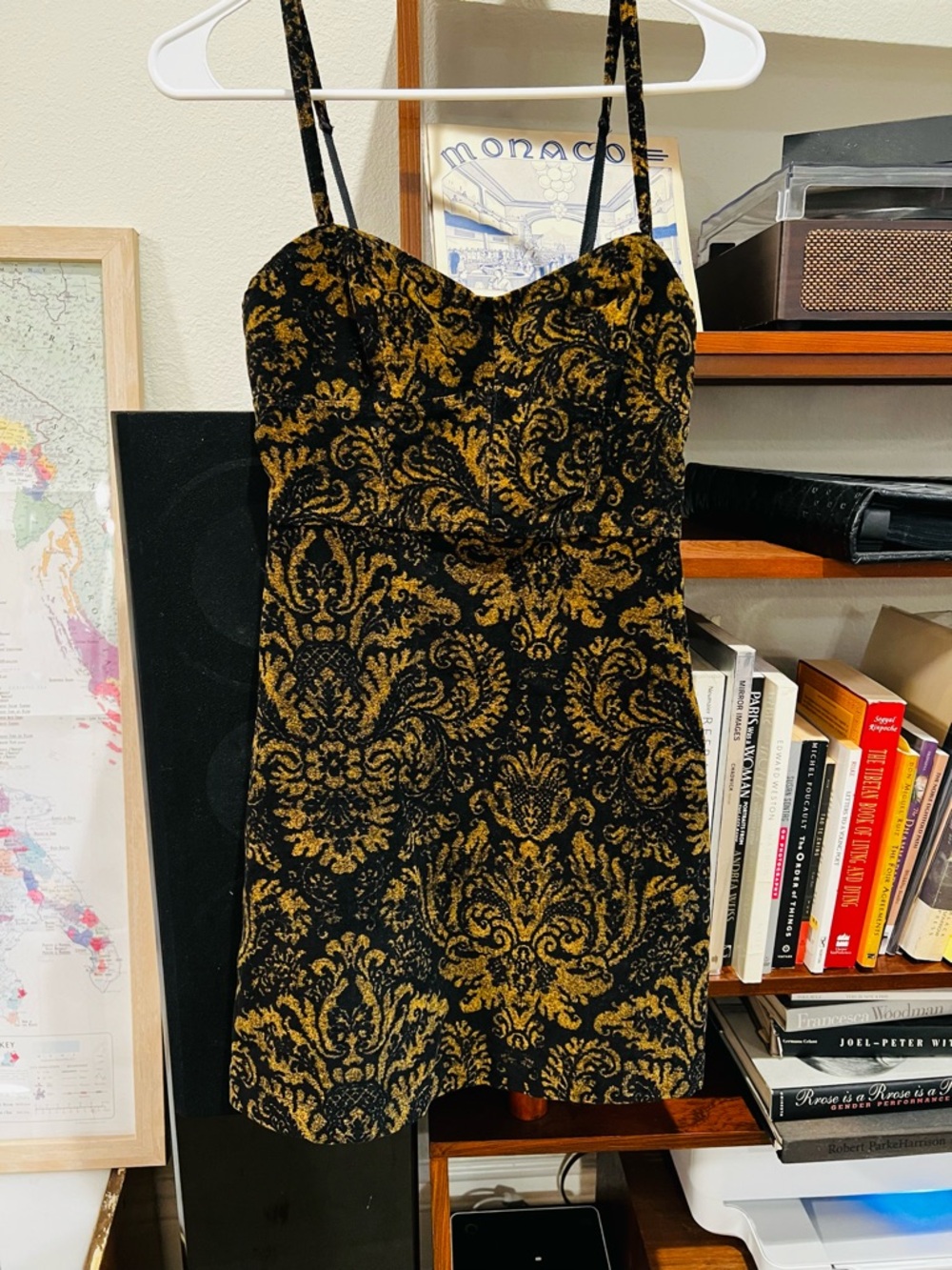 Urban Outfitters Black and Gold Mini Dress